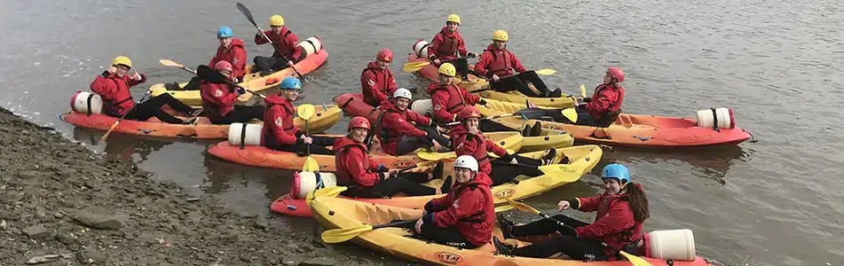 UPS students canoeing
